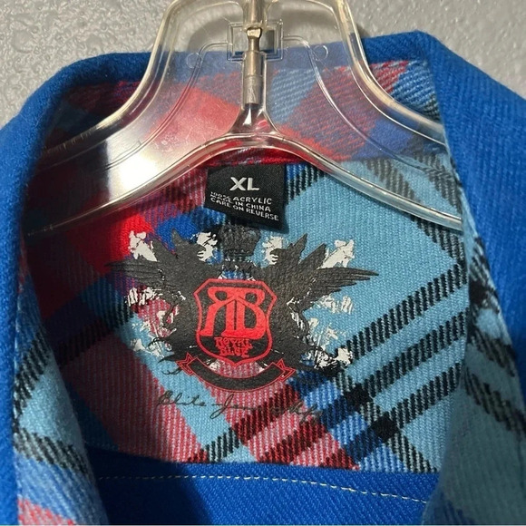 RB ROYAL BLUE Acrylic Fighter Pilot Training Flyboy Blue Long Sleeve Shirt Sz XL - Picture 4 of 11